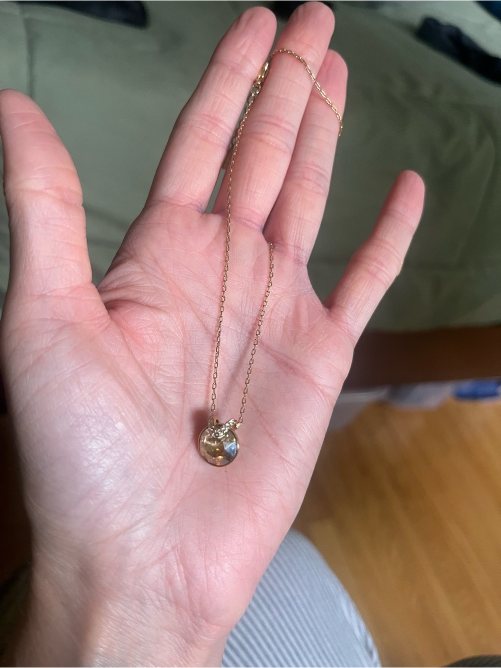 Swarovski Gold-Tone Necklace with Clear Crystal Pendant